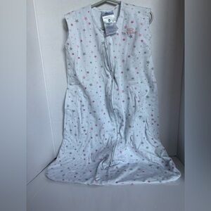 Halo SleepSack Wearable Blanket Medium 6–12M White Pink Gray Star “Back Is Best”